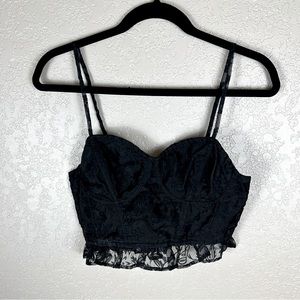 Intimately Free People black lace corset crop top